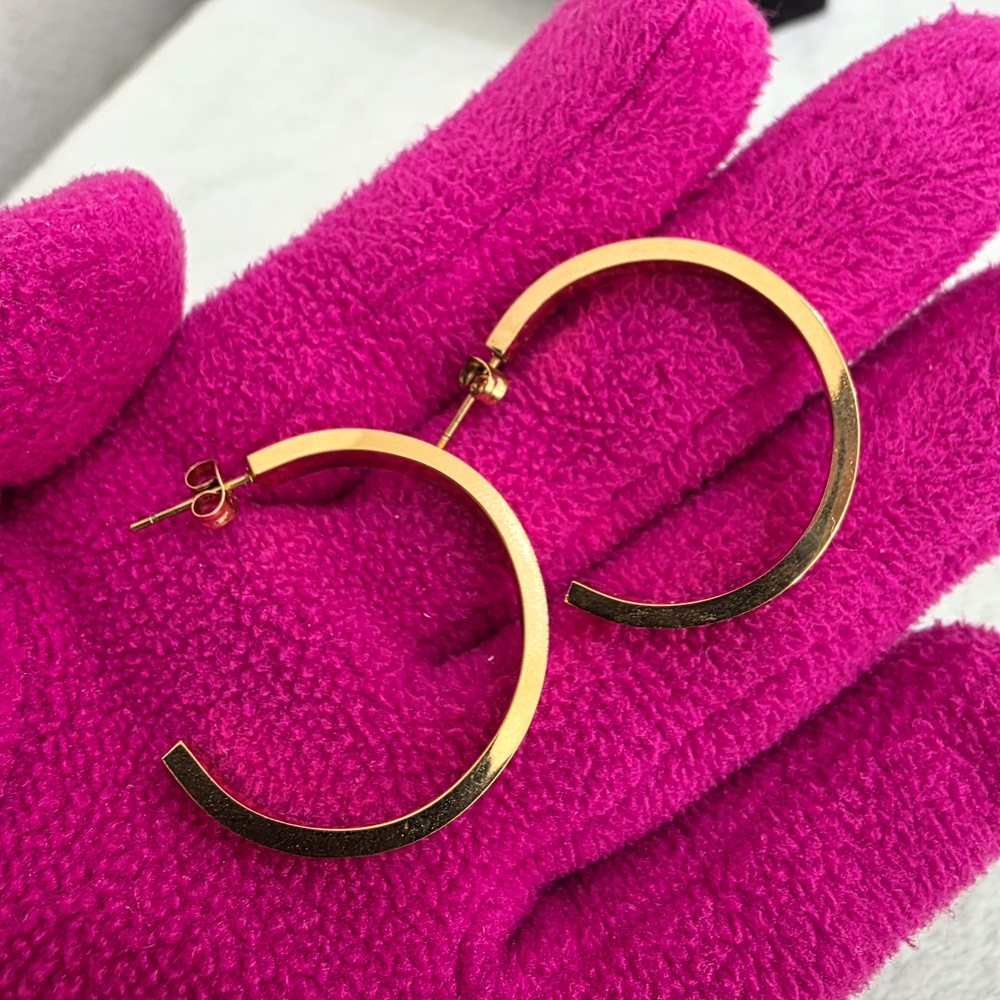 Gold Earrings with Tiffany Blue Heart Accents Fashion Inspired Jewelry - Picture 3 of 3